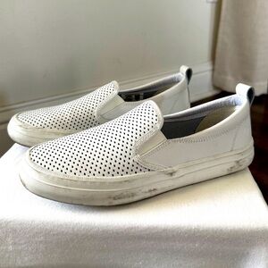 SPERRY Topsider‎ White Perforated Leather Slip-on Sneakers